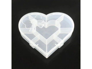 Plastový box 9 přihrádek 13.5x15.5x2.7cm srdce