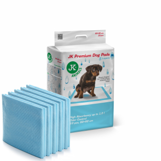 JK ANIMALS Premium Dog Pads 60×60 cm, 10 ks – absorpční podložky pro psy a štěňata