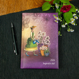 Duhová kočka Inspirační diář pro ženy 2026 – Zahradnice