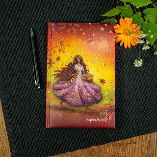 Duhová kočka Inspirační diář pro ženy 2026 – Rozdávám radost