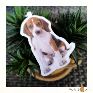 Přívěsek šitý z filcu - Bígl