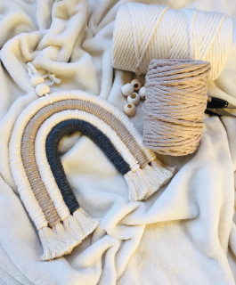 Macramé duha malá krémová cca 25x25 cm