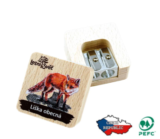 Lesní svět Dřevěné dvojité ořezávátko Liška