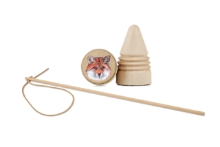 Lesní Dřevěná káča s bičíkem Liška