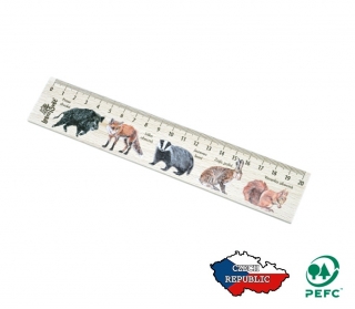 Lesní svět Dřevěné pravítko 20 cm Prase