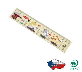 Lesní svět Dřevěné pravítko 20 cm Houby