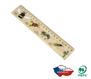 Lesní svět Dřevěné pravítko 20 cm Čmelák