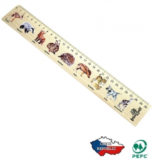 Lesní svět Dřevěné pravítko 30 cm Mláďata
