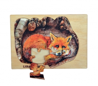 Lesní svět Puzzle z lesa Liška