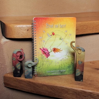 Duhová kočka Radost ze života Blok A5 linkovaný