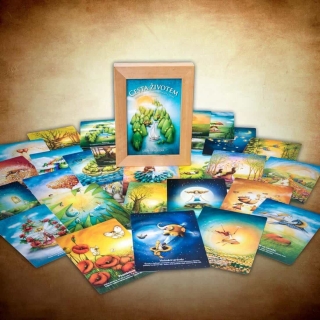 Duhová kočka Inspirační karty Cesta životem v rámečku