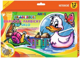 Barvy na sklo sada 12 barev 10,5 ml 1493 AMOS